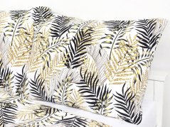 Krepové povlečení - zlato-černé palmové listy