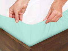 Bavlněné napínací prostěradlo – mentolové