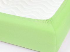 Jersey prostěradlo s napínací gumou - světle zelené