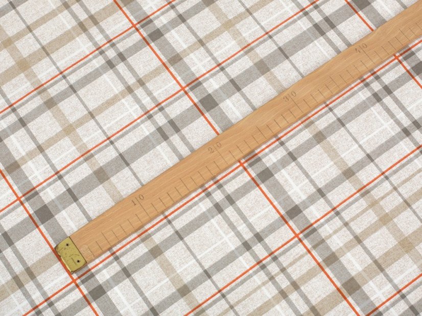 PVC ubrusovina žluto-hnědé káro - metráž 140 cm