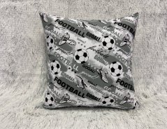 Bavlněný povlak na polštář - football na šedé
