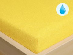 Nepropustné froté prostěradlo s napínací gumou - světle žluté