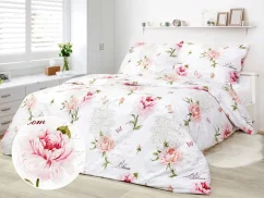 Bavlněné povlečení - Pivoňky s nápisy