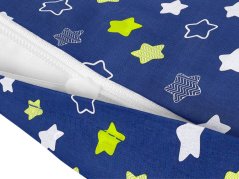 Bavlněný povlak na polštář - hvězdy na modré