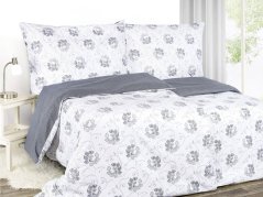 Bavlněné povlečení - modré květy a geometrické tvary