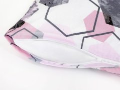 Bavlněný povlak na polštář - růžové hexagony