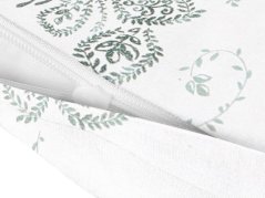 Bavlněný povlak na polštář – zelené ornamenty na bílé