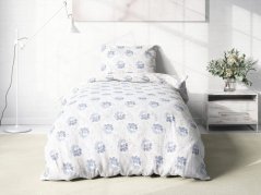 Bavlněné povlečení – modré ornamenty na bílé
