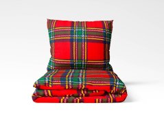 Vánoční bavlněné povlečení - skotské káro červené