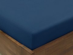 Bavlněné napínací prostěradlo - tmavě modré