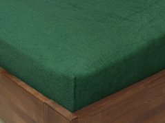 Froté prostěradlo s napínací gumou – lahvově zelené