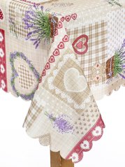 Hranatý teflonový ubrus - levandule patchwork