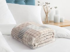 Deka Mikroflanel - béžovo-modrý ornament - 150x200 cm