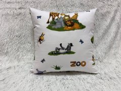 Dětský bavlněný povlak na polštář - ZOO na bílé