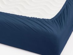 Bavlněné napínací prostěradlo - tmavě modré