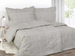 Krepové povlečení - bílá zrníčka na šedé