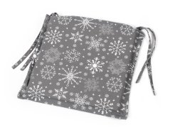 Podsedák s lemem - terra - vločky na šedé - 40x40 cm