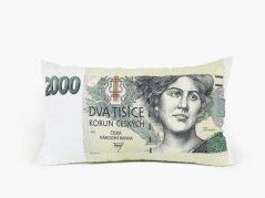 Polštář 3D bankovka 2000 Kč - 30x50 cm