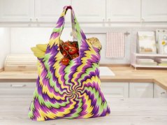 Nákupní taška – psychedelic fialovo zeleno žlutá