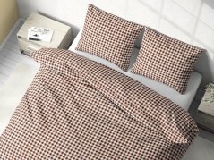 Kárované bavlněné povlečení - hnědé káro