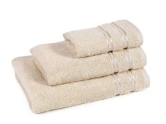 Froté ručník / osuška - Béžová - s dvojitým pruhem