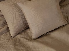 Prošívaný přehoz na postel Bella - hnědý/ béžový natural