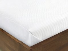 Damaškové prostěradlo - plachta - bílé - proužky 4 mm