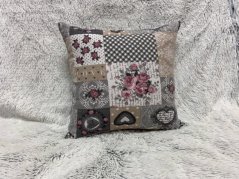 Povlak na polštář Loneta – patchwork růžičky