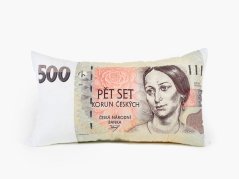 Polštář 3D bankovka 500 Kč - 30x50 cm