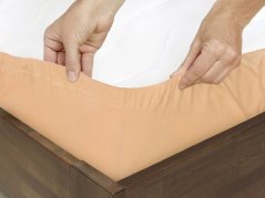 Jersey prostěradlo s napínací gumou - lososové
