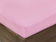 Jersey prostěradlo s napínací gumou - světle růžové