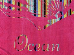 Velká plážová osuška - oceán 90x160 cm - růžová