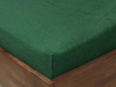Froté prostěradlo s napínací gumou - lahvově zelené