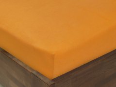 Jersey prostěradlo s napínací gumou - oranžové
