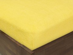 Froté prostěradlo s napínací gumou - světle žluté