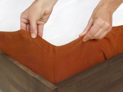 Froté prostěradlo s napínací gumou - terakota