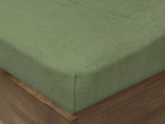 Froté prostěradlo s napínací gumou – khaki