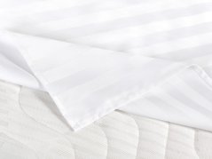 Damaškové prostěradlo - plachta - bílé - proužky 2 cm