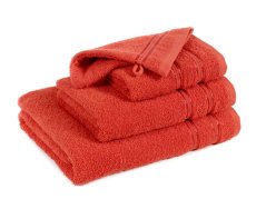 Froté ručník / osuška - Červená - s dvojitým pruhem