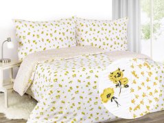 Krepové povlečení - žluté květy na bílé