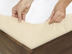 Jersey prostěradlo s napínací gumou - smetanové