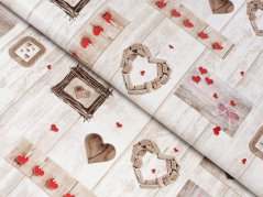 PVC ubrusovina hnědý patchwork - metráž šířka 140 cm