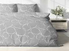 Bavlněné povlečení - bílá kola na šedé