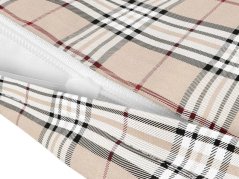 Bavlněný povlak na polštář – béžové káro