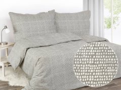 Krepové povlečení - bílá zrníčka na šedé