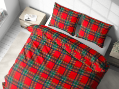 Vánoční bavlněné povlečení - skotské káro červené