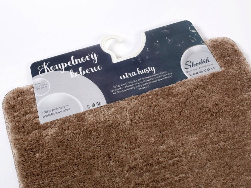Koupelnová předložka / kobereček - 60x100 cm - kávová