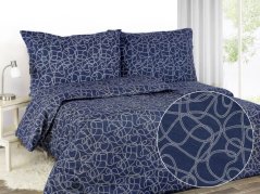 Saténové povlečení - provazy na tmavě modré