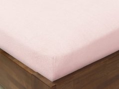 Froté prostěradlo s napínací gumou – pudrově růžové