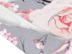 Bavlněný povlak na polštář – růže na šedé